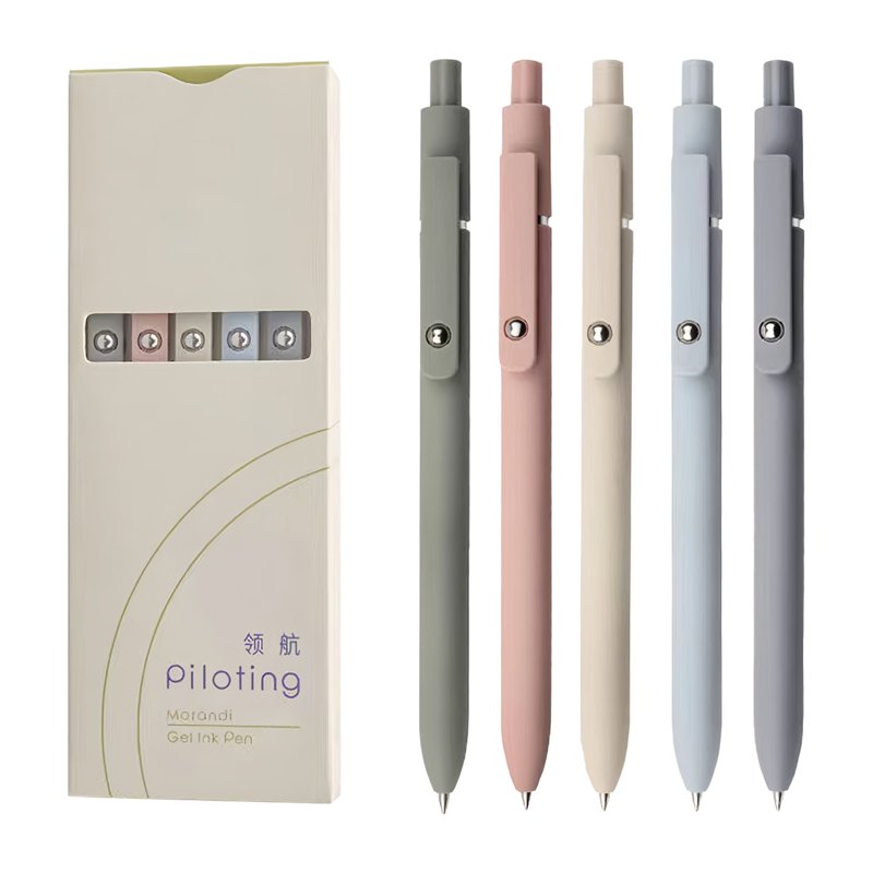 Retractable Gel Pens Set - Multi-Color Barrels, Smooth Quick-Dry Ink, 5 Pack