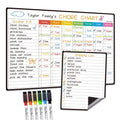 Magnetic Dry Erase Chore Chart Set with Markers — Household Organizer