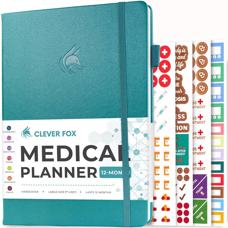 Medical Planner 12-Month Health Notebook with Tracking & Wellness Features