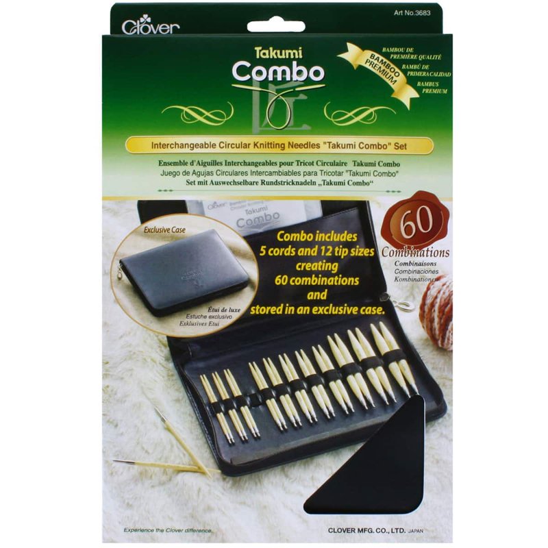 Interchangeable Circular Knitting Needles Set with Tips & Cords - Takumi Combo