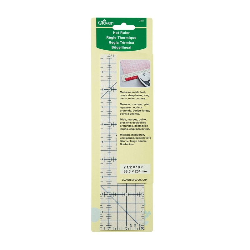 Heat-Resistant Hot Press Ruler for Sewing and Quilting 2.5x10 Inches
