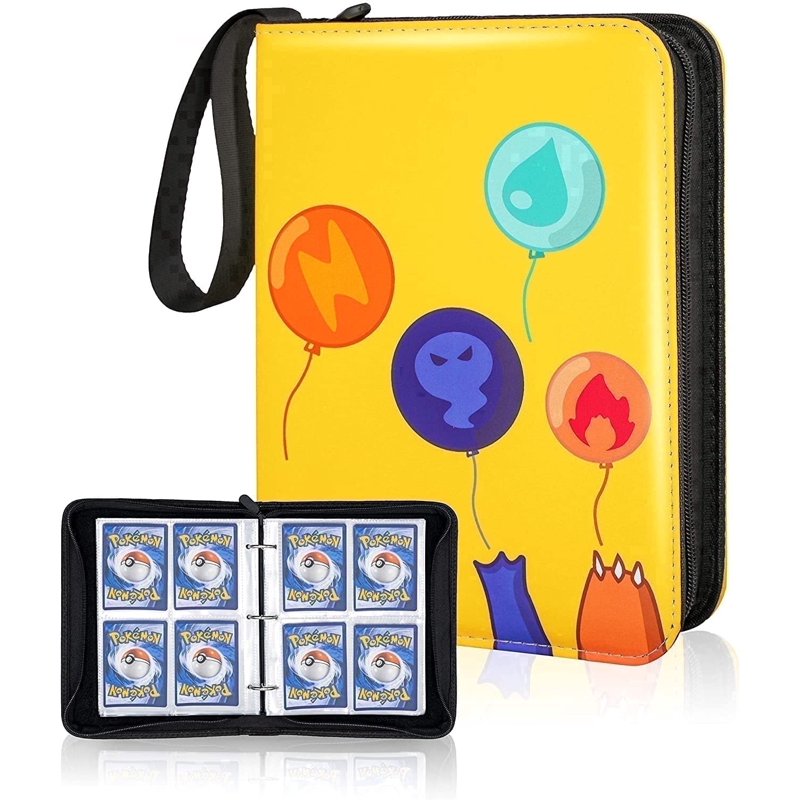 Waterproof Trading Card Binder Case with Zipper & 50 Removable Sleeves — Holds Up to 400 Cards, Portable Sports Storage Album