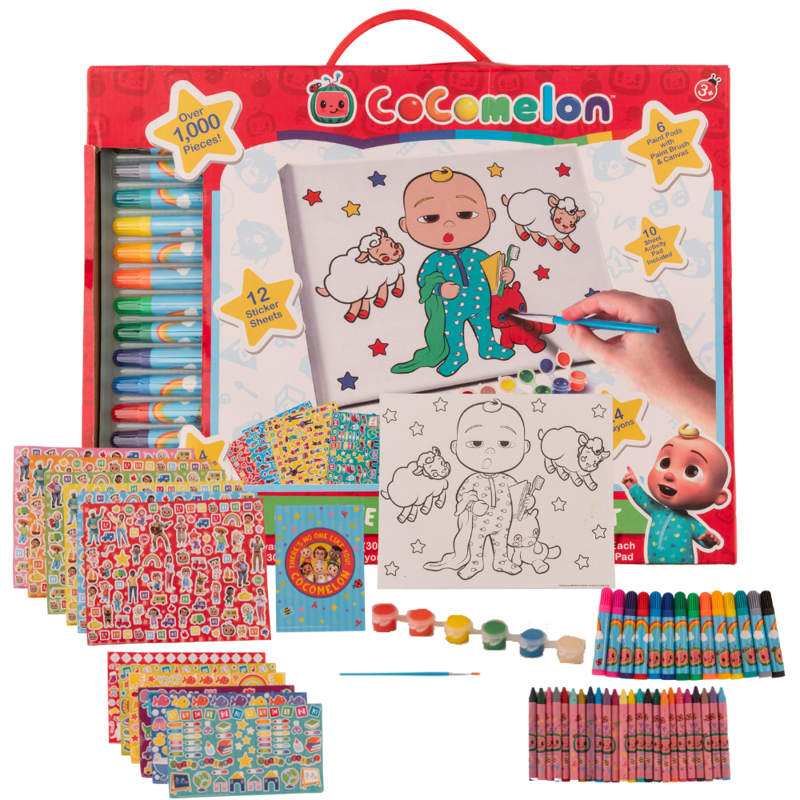Kids Art Set with Stickers Markers Paint Canvas - 1000+ Piece Craft Kit for Children