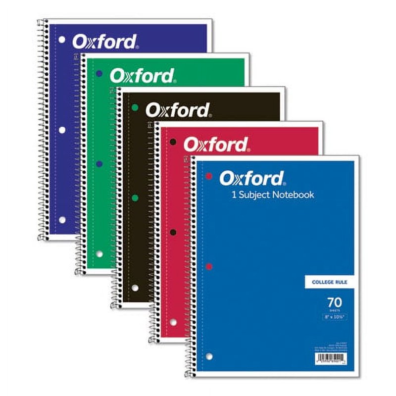 Wirebound Notebooks with Coil-Lock Binding, 70 Sheets, 1 Subject, Medium College Rule, Assorted Covers, 10.5 x 8 inches, Pack of 2