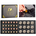 Coin Collection Organizer Album with 300 Transparent Sleeves - Black Earth Pattern