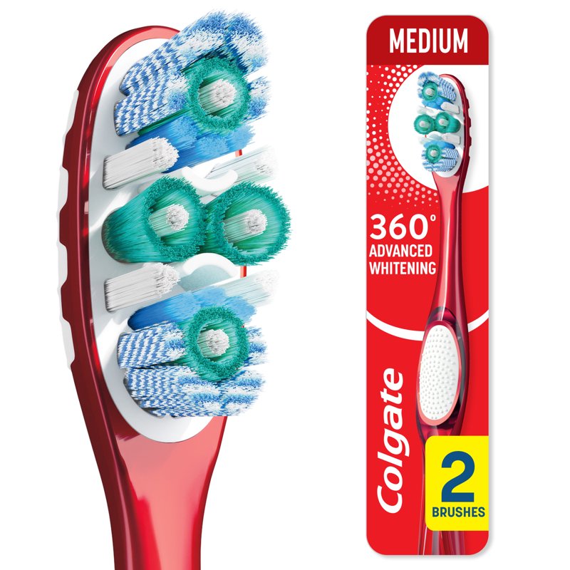 Adult Medium Bristle Toothbrush Pack - Whole Mouth Clean & Whitening