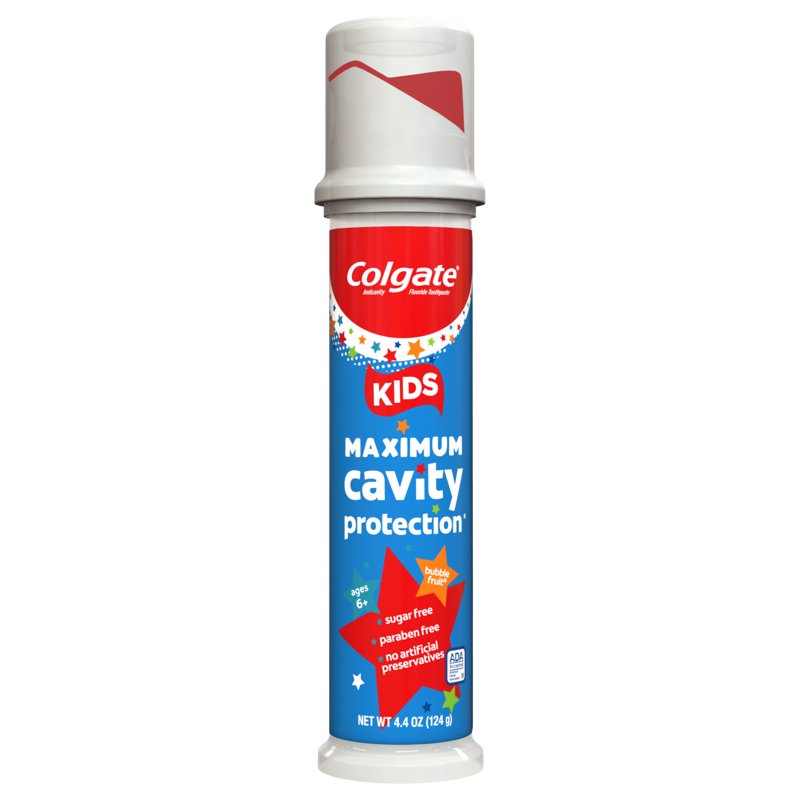 Kids Fluoride Cavity Protection Toothpaste Pump with Bubble Fruit Flavor - 4.4 oz