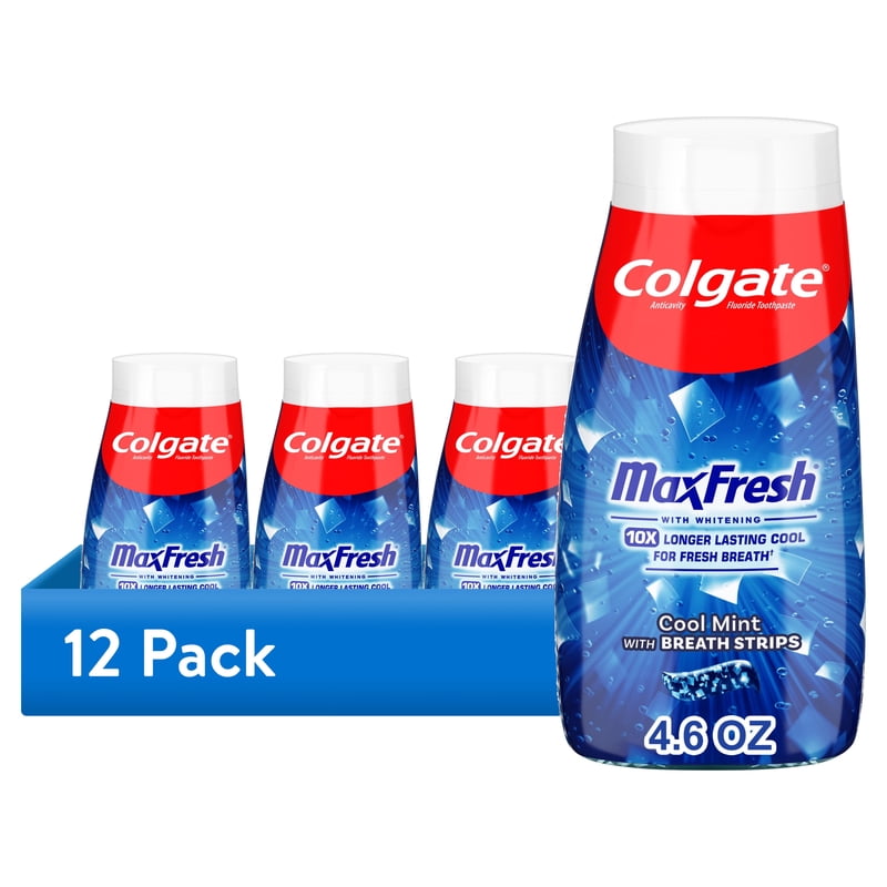 Colgate MaxFresh Clean Mint Toothpaste - 12 Pack, 4.6 oz Each