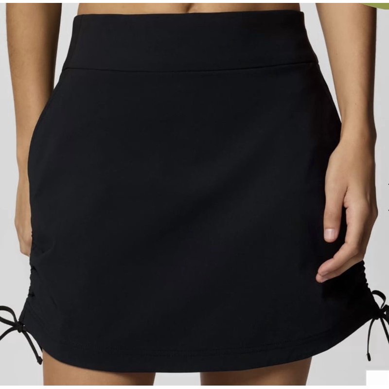 Women's Omni-Shield Stretch Skort - UPF 50 Sun Protection, Adjustable Length, Black, Small