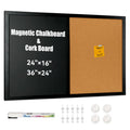 Combination Chalk and Cork Board 16x24 Wall Organizer with Rustic Frame