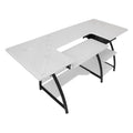 Adjustable Sewing Table with Storage and Foldable Shelf - Craft & Hobby Desk