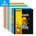 6-Pack 11x8.5 Inch College Ruled Spiral Notebooks with Pocket Dividers