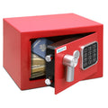 Electronic Safe Box with Digital Touchpad and Mechanical Override - Compact Steel Security Safe (Red)