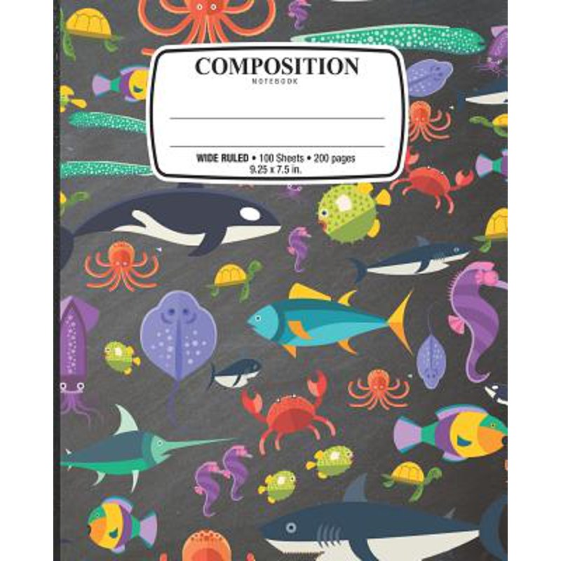 Wide Ruled Composition Notebook for School, Office & Home - 200 Pages