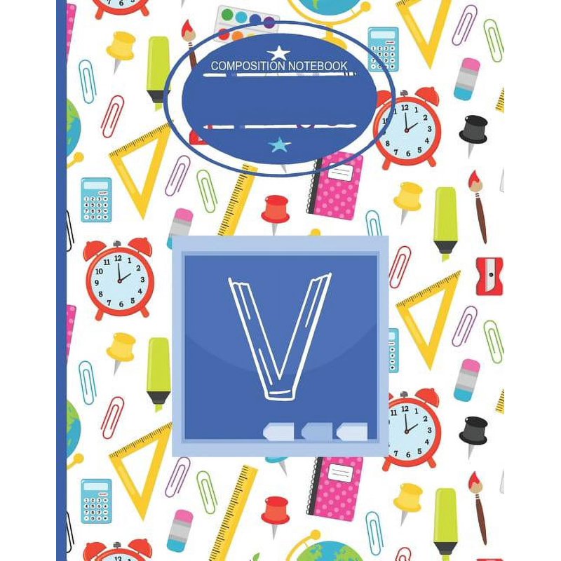 Primary School Monogrammed Composition Notebook - Wide Ruled, 8x10 Inches