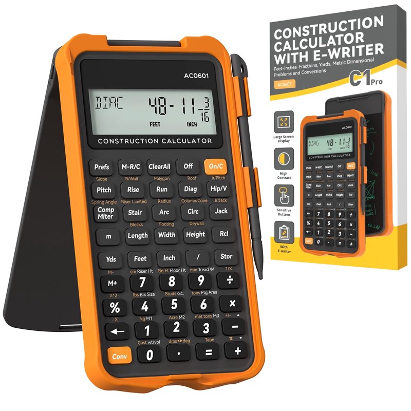 Construction Calculator with Writing Tablet - Eco-Friendly, Heavy-Duty for Contractors