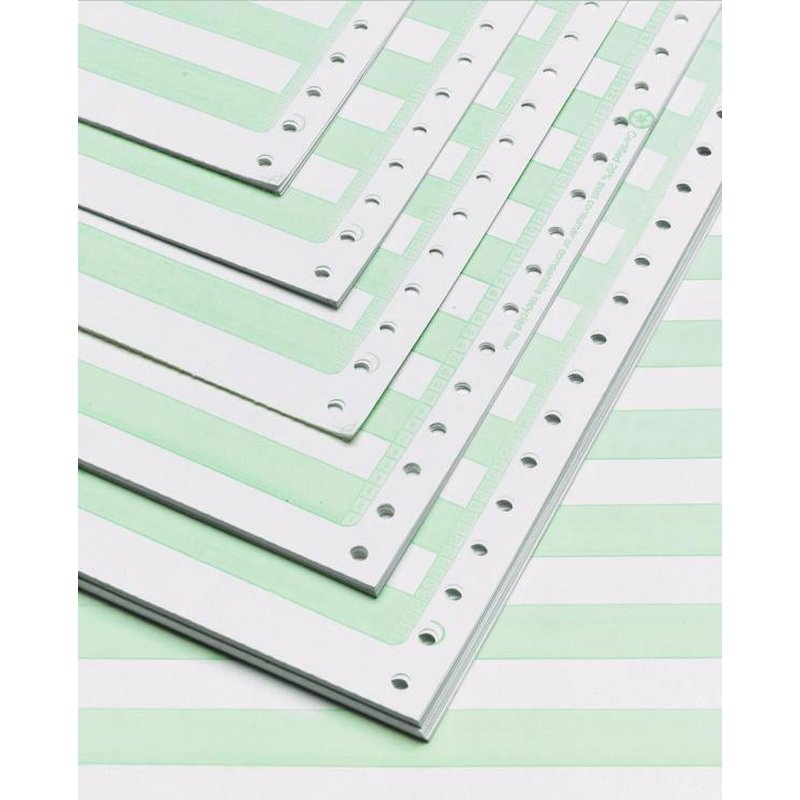Continuous Computer Paper 14-7/8 x 11 Inches 20lb Green Bar 2,300 Sheets