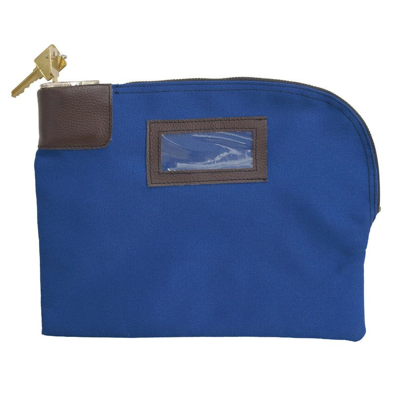 Canvas Locking Night Deposit Bag with Zipper & Card Window - ControlTek, 8.5x11, Blue
