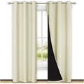 Blackout Thermal Insulated Grommet Curtains - Noise Reducing, 2 Panels
