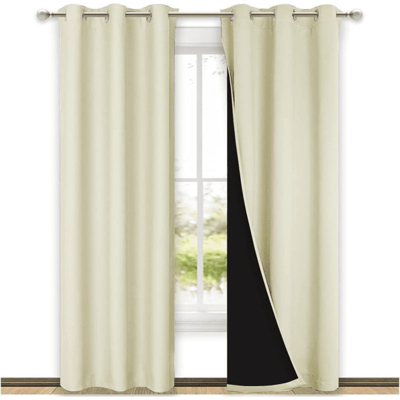Blackout Thermal Insulated Grommet Curtains - Noise Reducing, 2 Panels