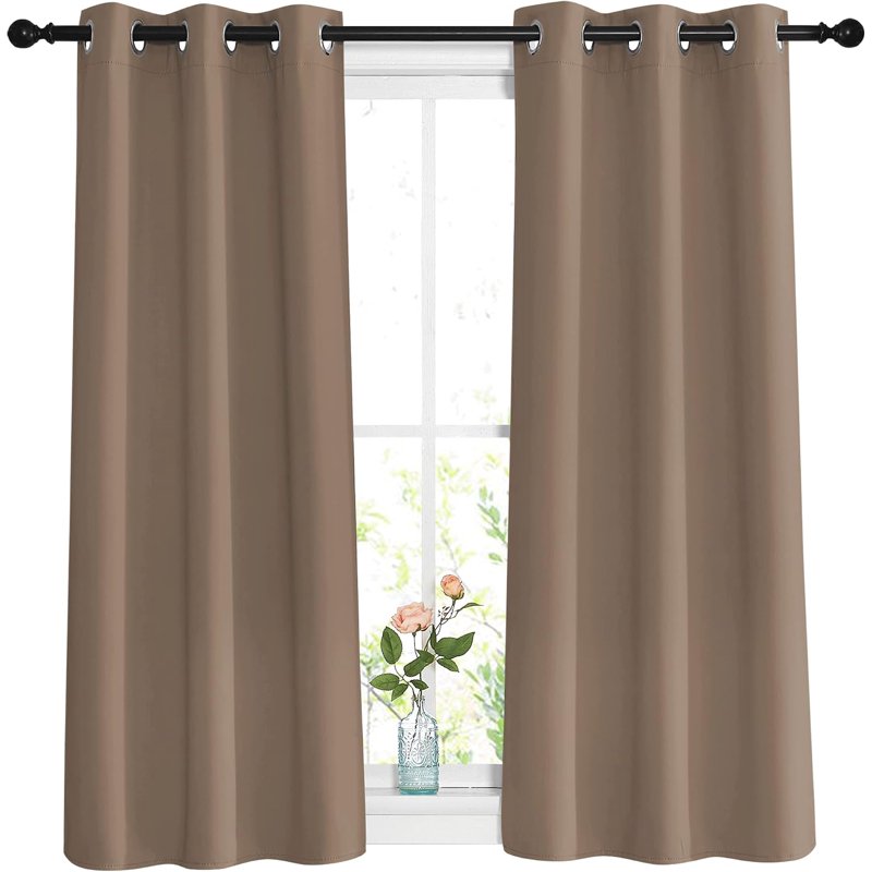 Blackout Curtains for Kitchen & Living Room - Thermal Insulated Grommet Drapes, Set of 2