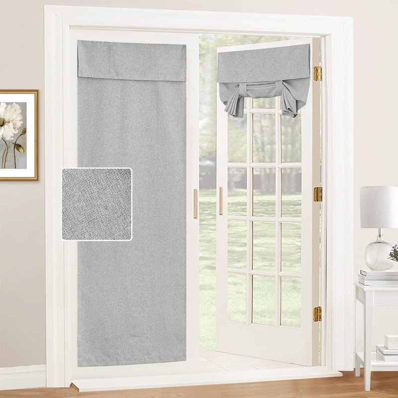French Door Curtains Linen Blend Room Darkening Privacy Insulated Panel