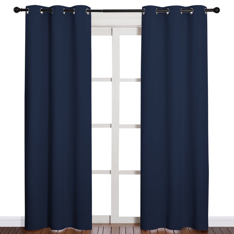 Blackout Window Curtains Set - Room Darkening Grommet Panels for Living Room