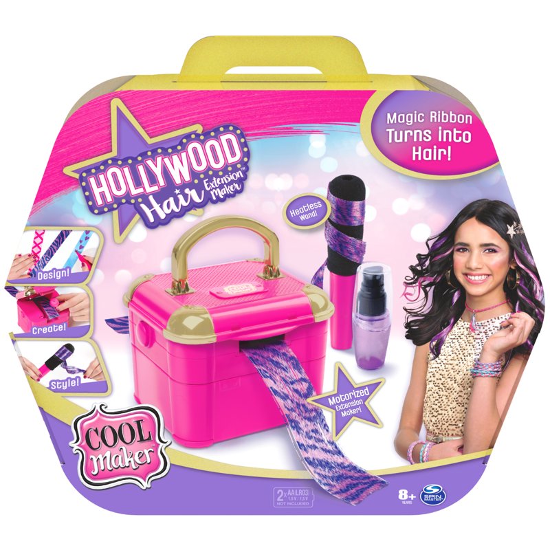 Kids DIY Hair Extension Maker Kit with 12 Customizable Extensions & Accessories