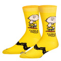 Men's Crew Socks with Charlie Brown Peanuts Cartoon Design - Retro Style