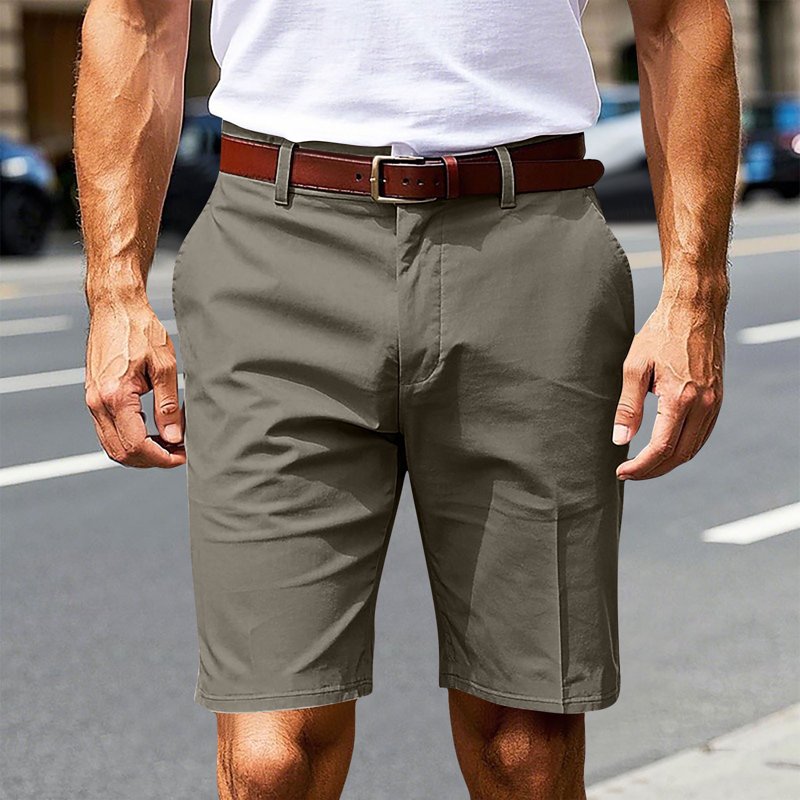 Men's Golf Shorts with Elastic Waist, Flat Front Cargo Style, Multiple Colors