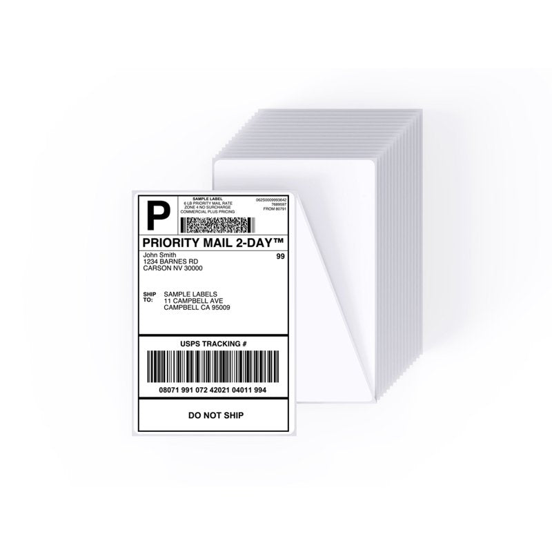 4x6 Shipping Labels - 500 Fanfold Direct Thermal Labels with Ultra-Strong Adhesive