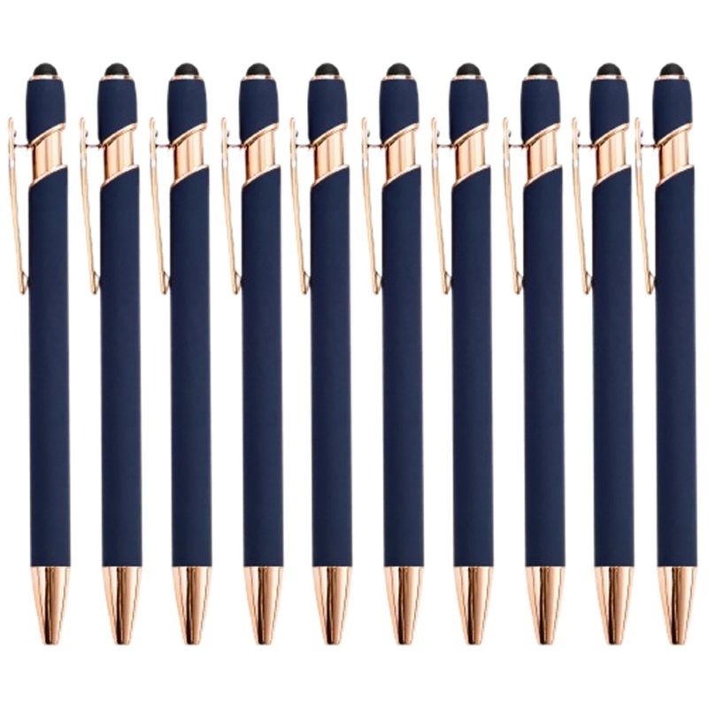 12 Pack Metal Stylus Ballpoint Pens for Women with Black Ink & Stylus Tip