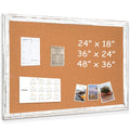 24 x 18 Inch Cork Bulletin Board with White Wooden Frame - Memo Notice Pin Board
