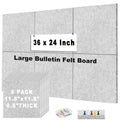 Felt Cork Board Tiles for Walls - Acoustic & Bulletin Boards - Pack of 6