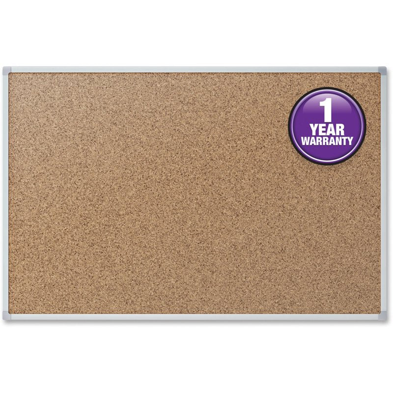 Classic Cork Bulletin Board with Aluminum Frame - Wall Mountable Office Display