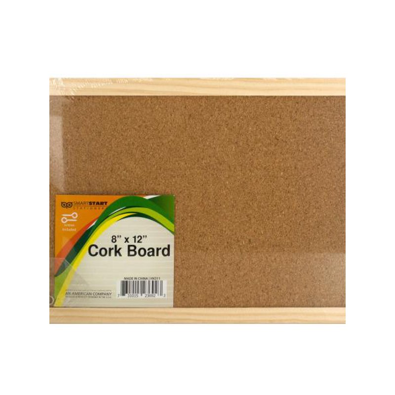 8x12 Cork Bulletin Board with Wood Frame - Wall Mount Display