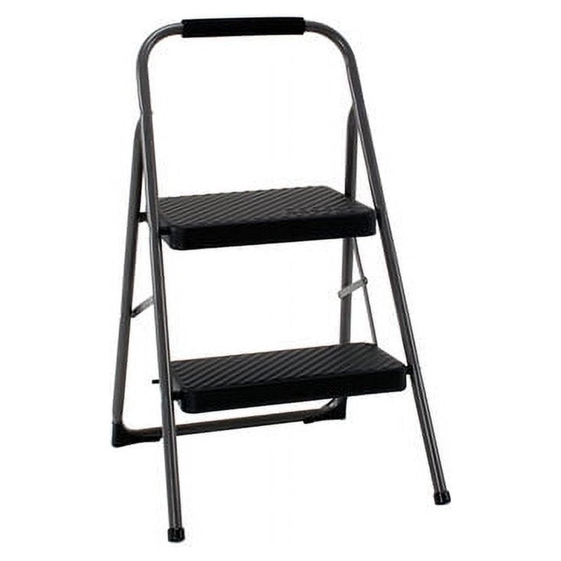 Cosco 2-Step Folding Stool with Foam Handle – Dark Gray
