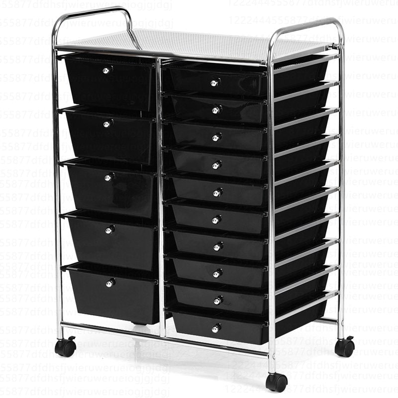 15 Drawer Rolling Storage Cart for Crafts Home Office & Garage Organization