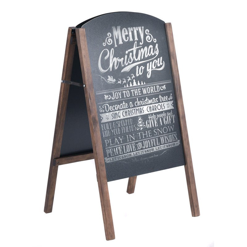 Wood A-Frame Chalkboard Sign Menu Board Sidewalk Wedding Signage