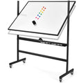 48x36 Inch Mobile Magnetic Reversible Whiteboard Adjustable Height
