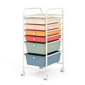6-Drawer Rolling Storage Cart with Mesh Shelf for Office & Craft Supplies - White