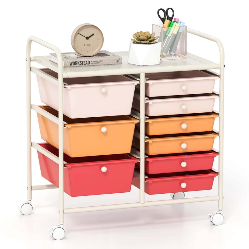 Multi-Use 9-Drawer Rolling Storage Cart with Lockable Casters - Utility & Organization