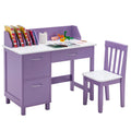 Kids Wooden Study Desk & Chair Set with Storage Drawer - Suitable for Ages 3-8