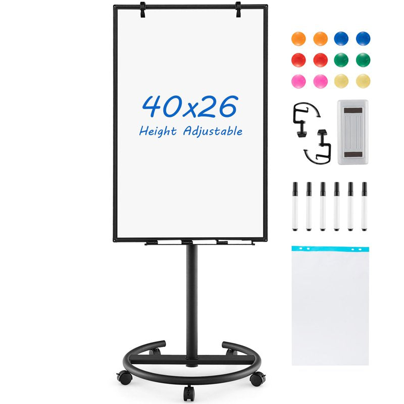 Adjustable Mobile Whiteboard with Stand - Magnetic Dry Erase Board 40'' x 26''