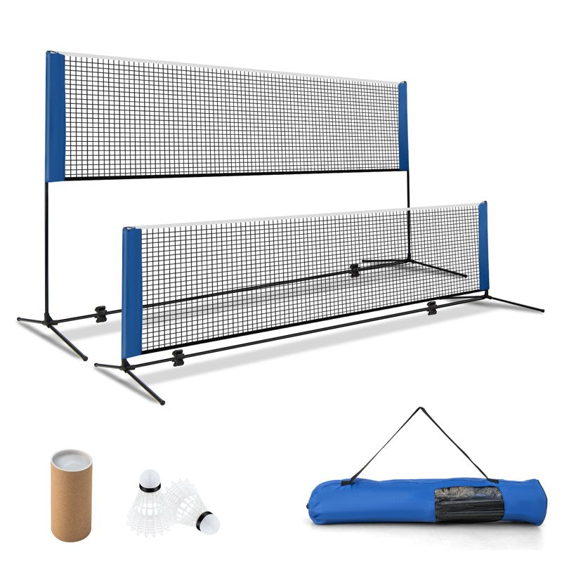 Portable Volleyball Tennis Training Net with Adjustable Height & Carry Bag
