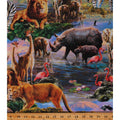 African Safari Cotton Fabric by the Yard - Multicolor Animal Print