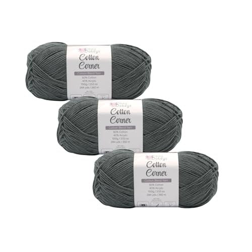 Cotton Blend Yarn 300g/852yds - Soft Fluffy Crochet Thread in Multiple Colors