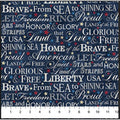 Patriotic Cotton Fabric - Stars and Stripes USA Flag Print by the Yard