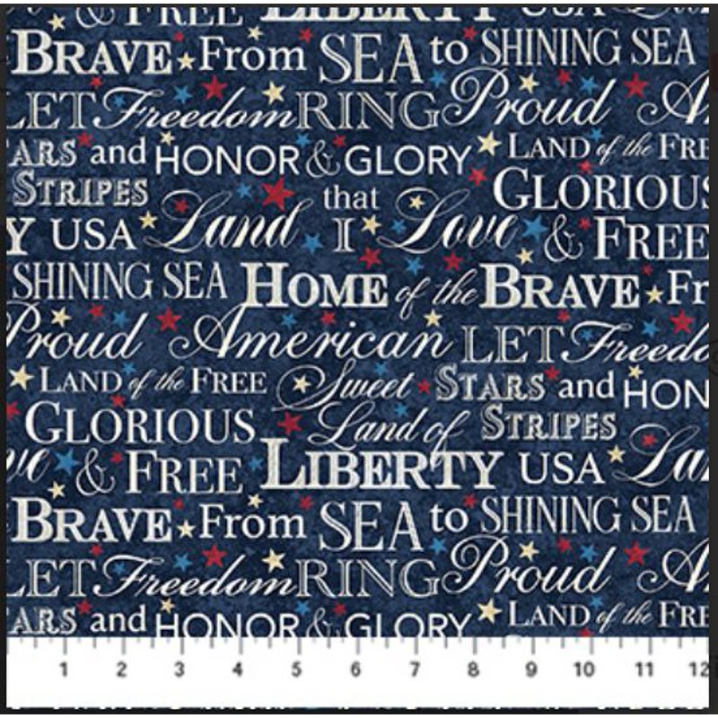 Patriotic Cotton Fabric - Stars and Stripes USA Flag Print by the Yard