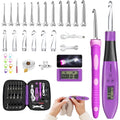 Crochet Hook Set with Digital Stitch Counter LED Light Ergonomic Knitting Kit